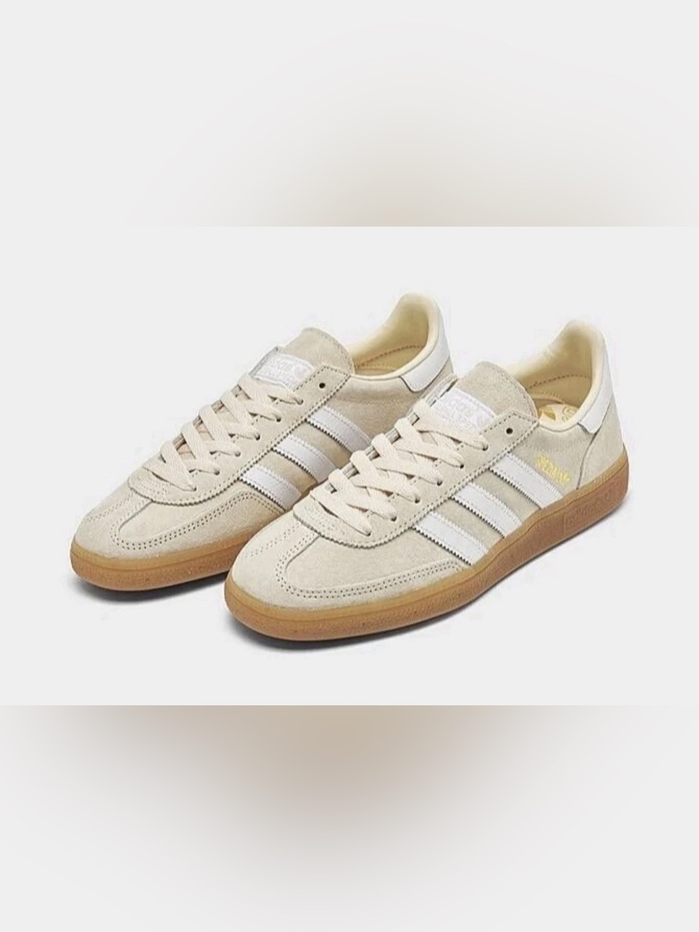 👟✨ Adidas Handball Spezial “Wonder White” Suede Sneakers Gum Sole Men’s 6 ✨